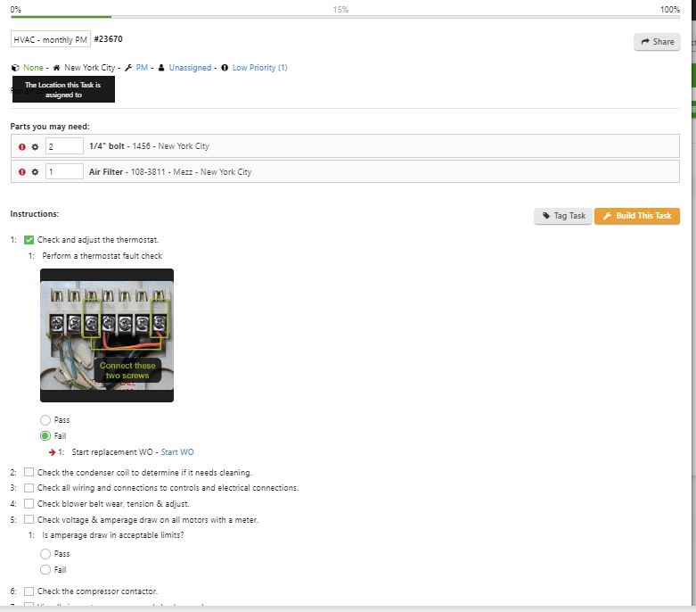 Preventive maintenance checklist in Limble CMMS