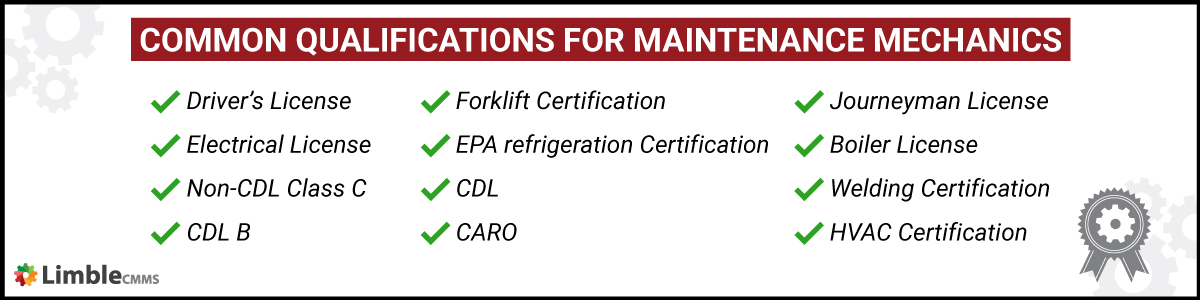 maintenance mechanic qualifications