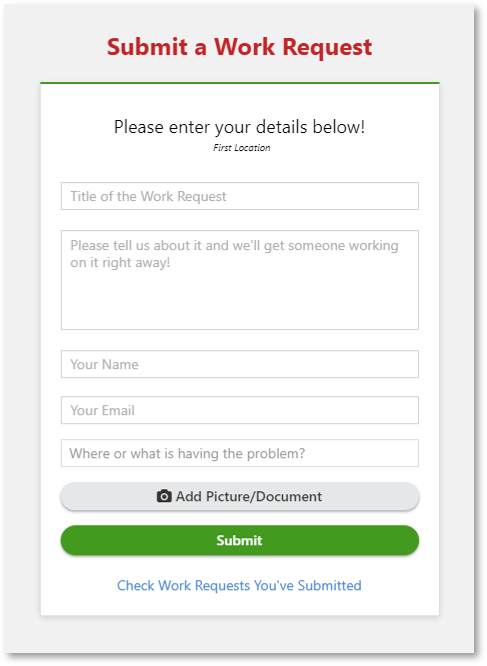 Limble CMMS work request portal