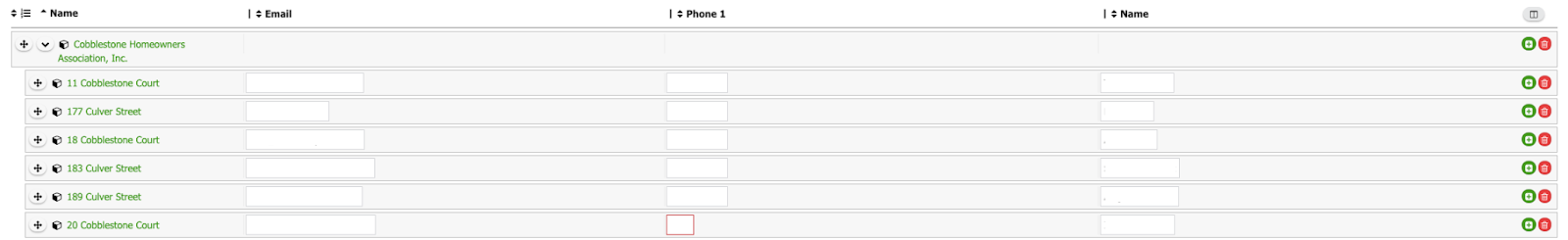 Parent-child asset hierarchy